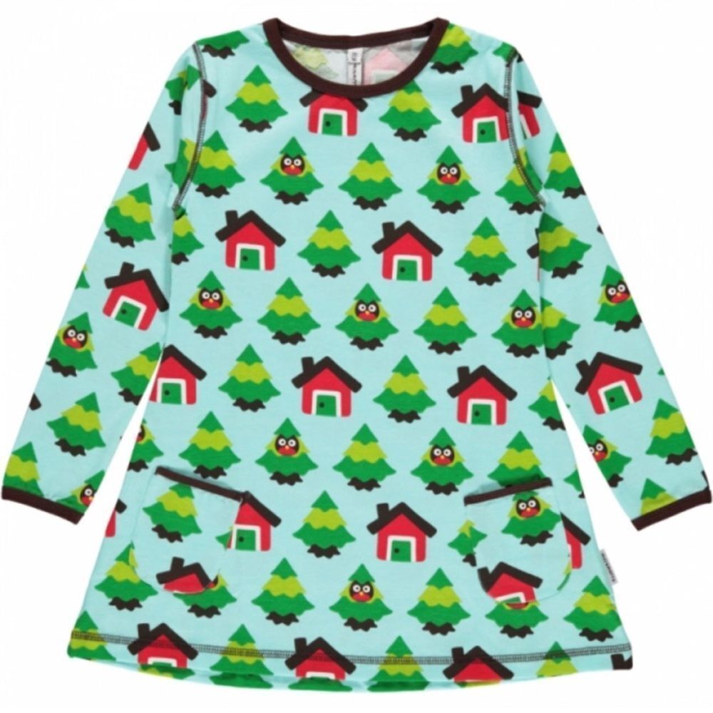 Maxomorra Owl and Tree Print Dress Sz 110/116cm